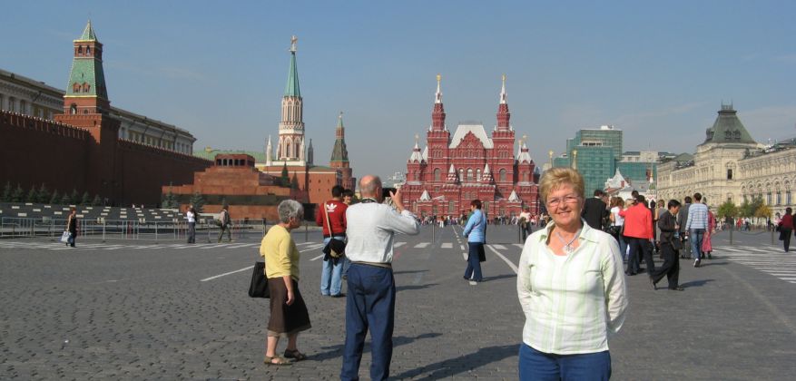 Red Square with the Lenin Mausoleum left